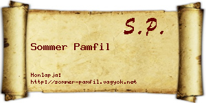 Sommer Pamfil névjegykártya